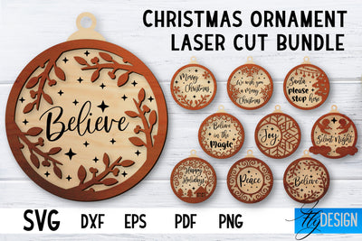 Christmas Ornament Laser Cut Bundle | Laser Cut SVG SVG Fly Design 