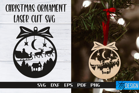 Christmas Ornament Laser Cut Bundle | Laser Cut SVG - So Fontsy