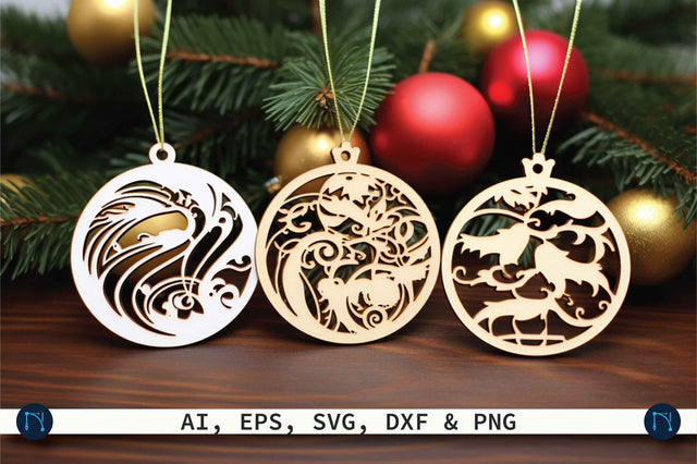 Christmas Ornament Laser Cut Bundle SVG MD JOYNAL ABDIN 