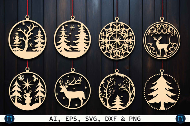 Christmas Ornament Laser Cut Bundle SVG SVG MD JOYNAL ABDIN 