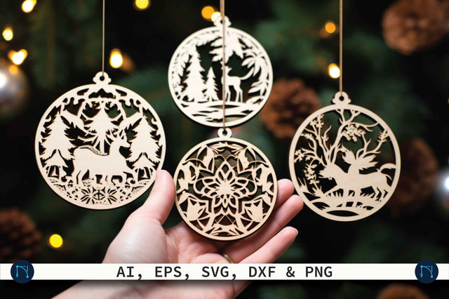Christmas Ornament Laser Cut Bundle SVG SVG MD JOYNAL ABDIN 