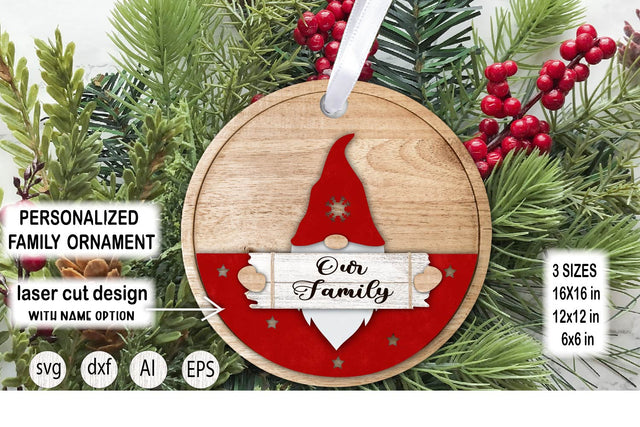 Christmas Ornament Laser Cut. Christmas Family SVG Ornament. SVG Samaha Design 