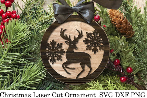 Christmas Ornament Laser cut file. Christmas Bauble Template SVG Samaha Design 