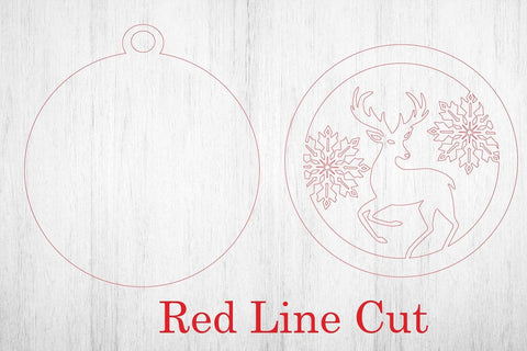 Christmas Ornament Laser cut file. Christmas Bauble Template SVG Samaha Design 