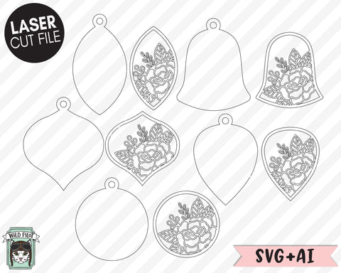 Christmas Ornament Laser Cut File, Christmas Laser File, Floral Ornament Laser Cut File SVG, Flower Ornament Cut File, Christmas Ornament SVG File SVG Wild Pilot 