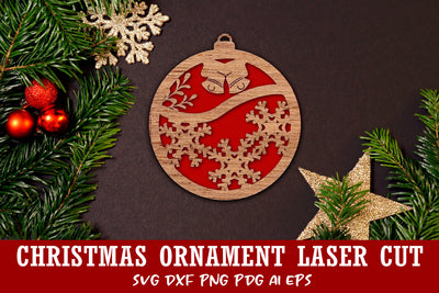 Christmas Ornament Laser cut file. Christmas SVG Monogram. SVG Samaha Design 