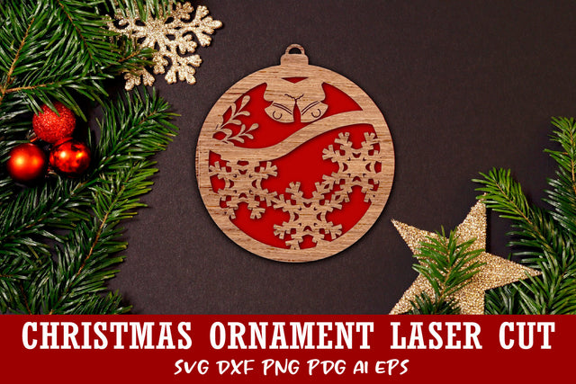 Christmas Ornament Laser cut file. Christmas SVG Monogram. SVG Samaha Design 