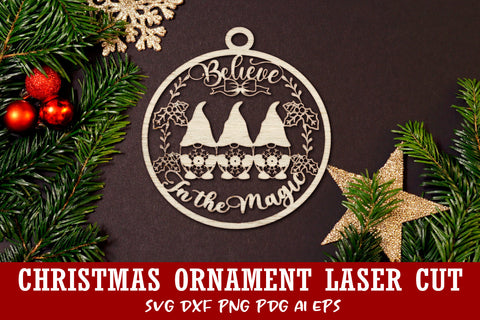 Christmas Ornament Laser cut file. Christmas SVG Template. SVG Samaha Design 