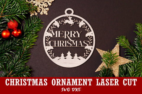 Christmas Ornament Laser cut file. Christmas Template. SVG Samaha Design 