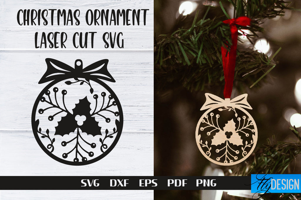 Christmas Ornament Laser Cut | Laser Cut SVG - So Fontsy