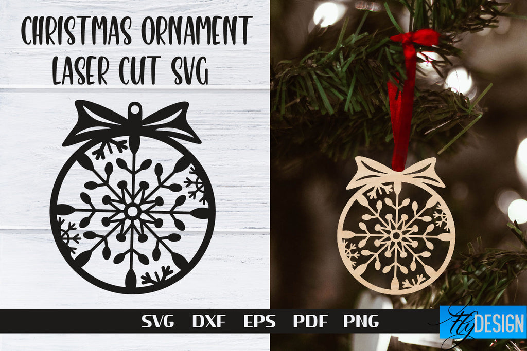 Christmas Ornament Laser Cut | Laser Cut SVG - So Fontsy