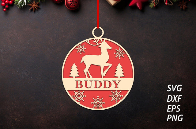 Christmas Ornament Laser Cut SVG Deer SVG MD mominul islam 