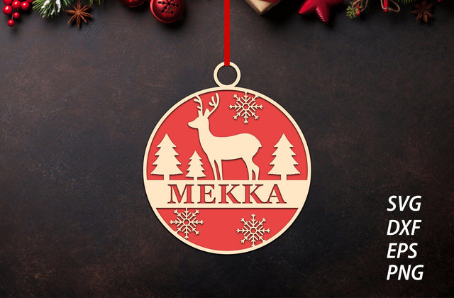 Christmas Ornament Laser Cut SVG Deer SVG MD mominul islam 