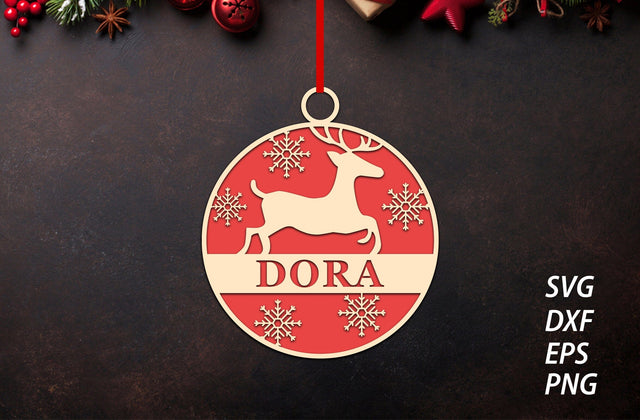 Christmas Ornament Laser Cut SVG Deer SVG MD mominul islam 