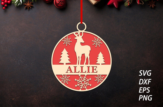 Christmas Ornament Laser Cut SVG Deer SVG MD mominul islam 
