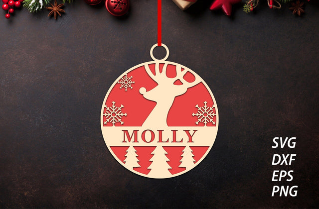 Christmas Ornament Laser Cut SVG Deer SVG MD mominul islam 