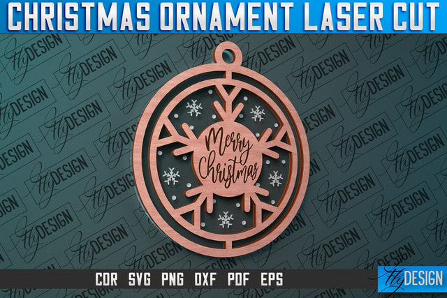 Christmas Ornament Laser Cut SVG Design | CNC Files SVG Fly Design 