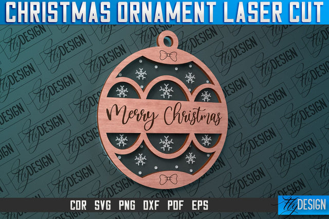 Christmas Ornament Laser Cut SVG Design | CNC Files SVG Fly Design 