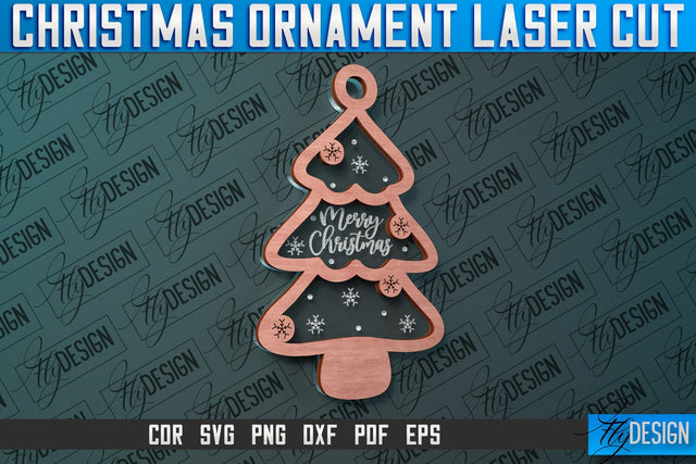 Christmas Ornament Laser Cut SVG Design | CNC Files SVG Fly Design 