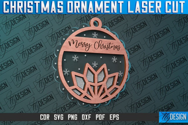 Christmas Ornament Laser Cut SVG Design | CNC Files SVG Fly Design 