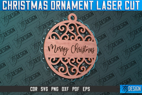Christmas Ornament Laser Cut SVG Design | CNC Files SVG Fly Design 