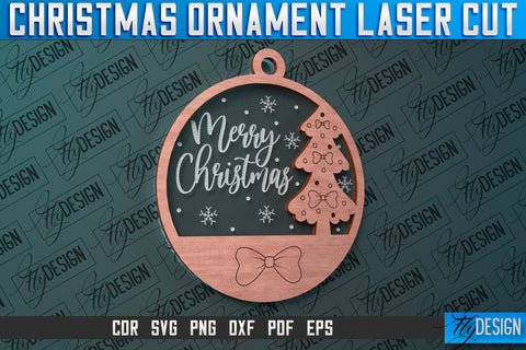 Christmas Ornament Laser Cut SVG Design | CNC Files SVG Fly Design 