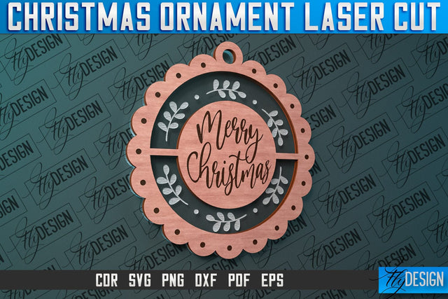 Christmas Ornament Laser Cut SVG Design | CNC Files SVG Fly Design 