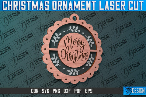 Christmas Ornament Laser Cut SVG Design | CNC Files SVG Fly Design 