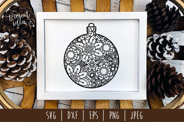 Christmas Ornament Mandala Zentangle SVG SavoringSurprises 