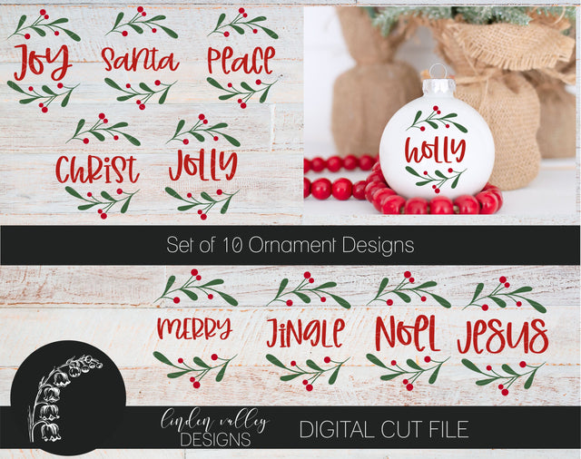 Christmas Ornament Mini Bundle|Round Wood Signs SVG SVG Linden Valley Designs 