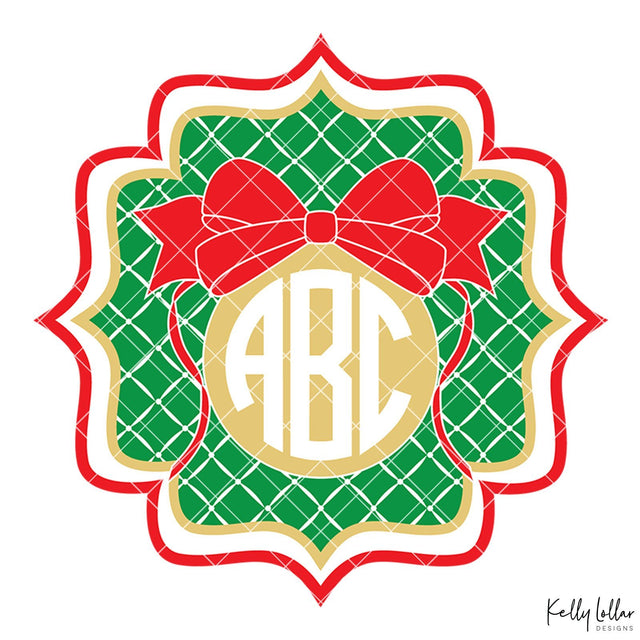 Christmas Ornament Monogram Frame SVG Kelly Lollar Designs 