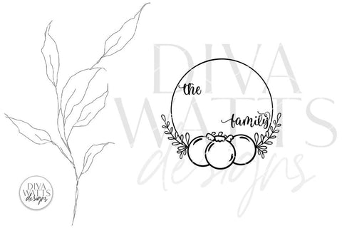 Christmas Ornament Monogram Wreath SVG | Winter Design SVG Diva Watts Designs 