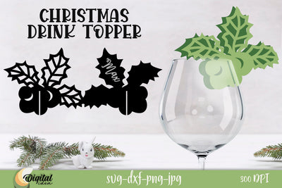 Christmas Ornament Paper Cut. Christmas Drink Topper SVG. 3D Paper Evgenyia Guschina 
