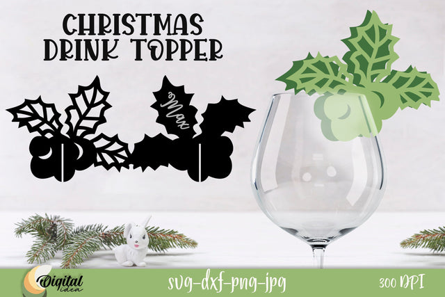 Christmas Ornament Paper Cut. Christmas Drink Topper SVG. 3D Paper Evgenyia Guschina 