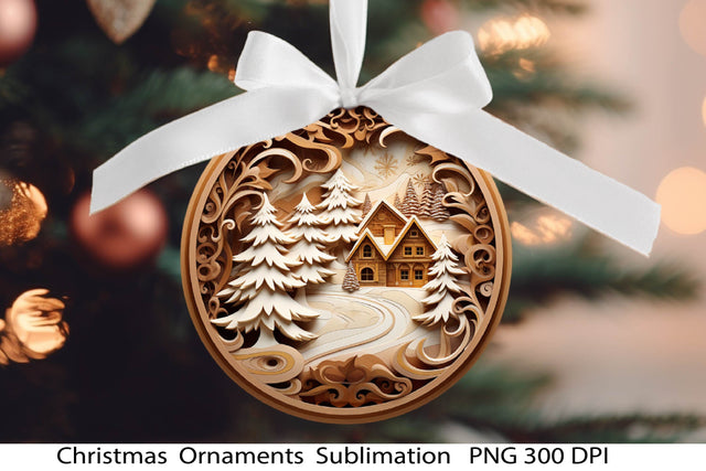Christmas Ornament PNG. 3D Christmas. Sublimation Samaha Design 