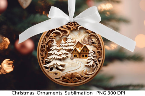 Christmas Ornament PNG. 3D Christmas. Sublimation Samaha Design 