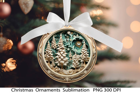 Christmas Ornament PNG. 3D Christmas .Wooden Sublimation. Sublimation Samaha Design 