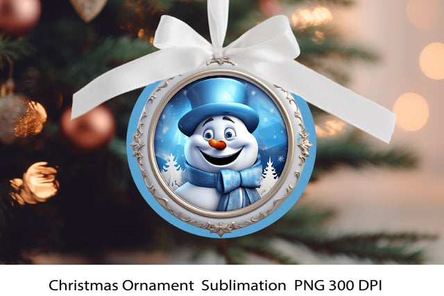 Christmas Ornament PNG.3D Christmas Snowman Png. SVG Samaha Design 