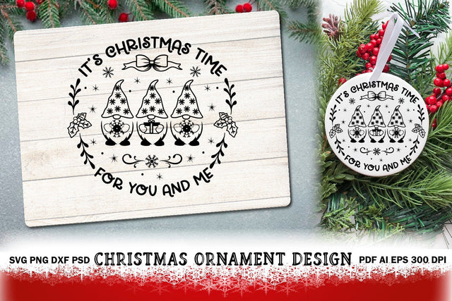 Christmas Ornament Round SVG. Farmhouse Christmas Sign. SVG Samaha Design 