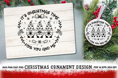 Christmas Ornament Round SVG. Farmhouse Christmas Sign. SVG Samaha Design 