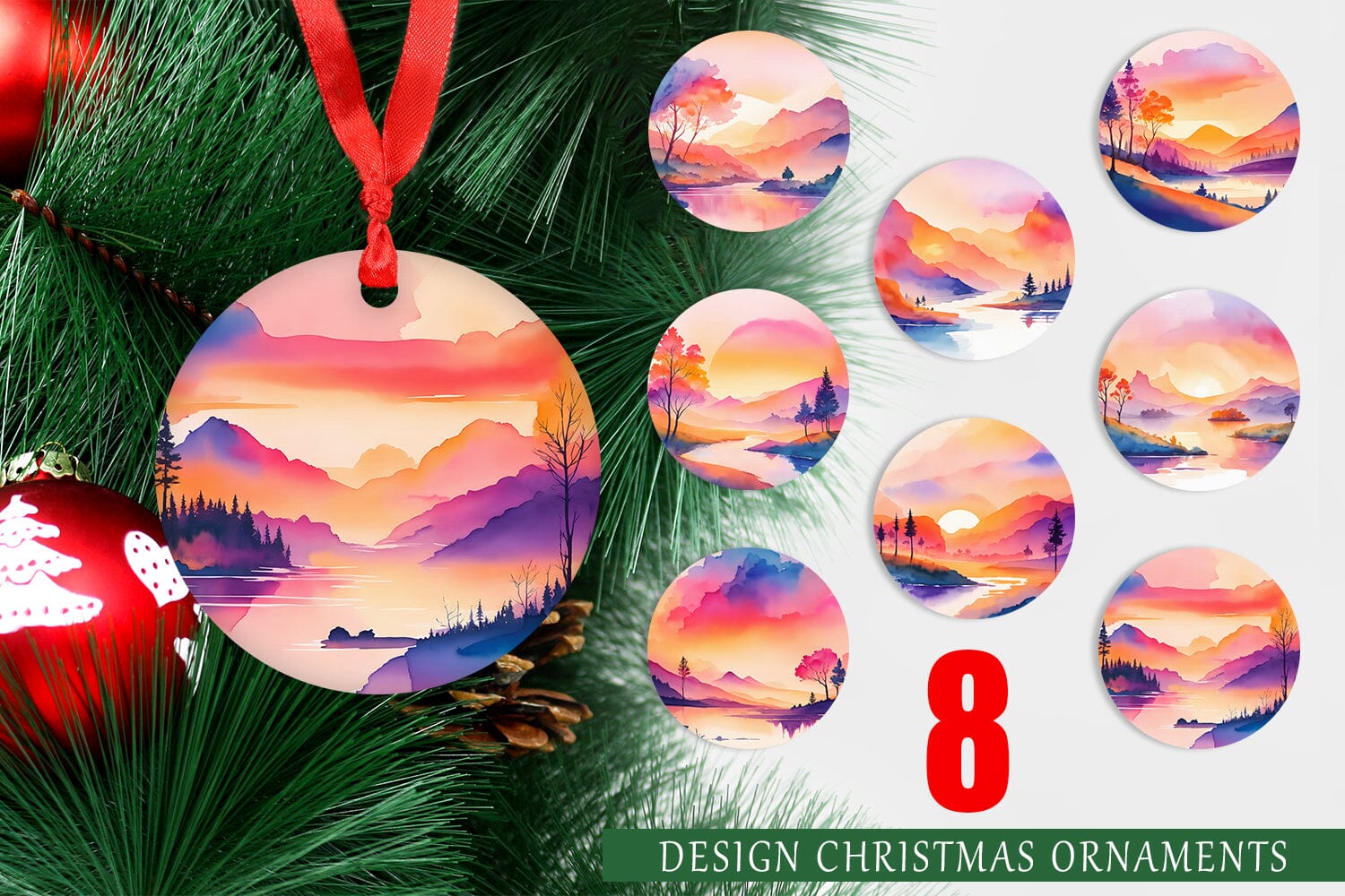 Christmas ornament sublimation bundle. Christmas house 8 PNG - So Fontsy