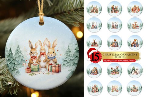 Christmas Ornament Sublimation Bundle | Animal Family Sublimation BijouBay 