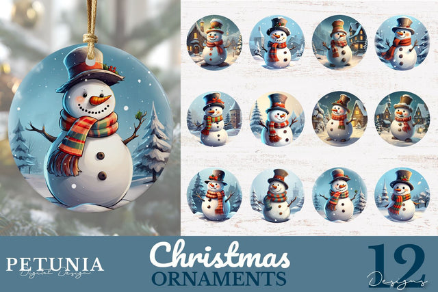 Christmas Ornament Sublimation Bundle | Christmas Ornaments Sublimation Petunia Digital Design 