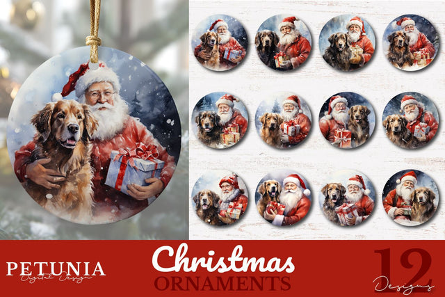 Christmas Ornament Sublimation Bundle | Christmas Ornaments Sublimation Petunia Digital Design 