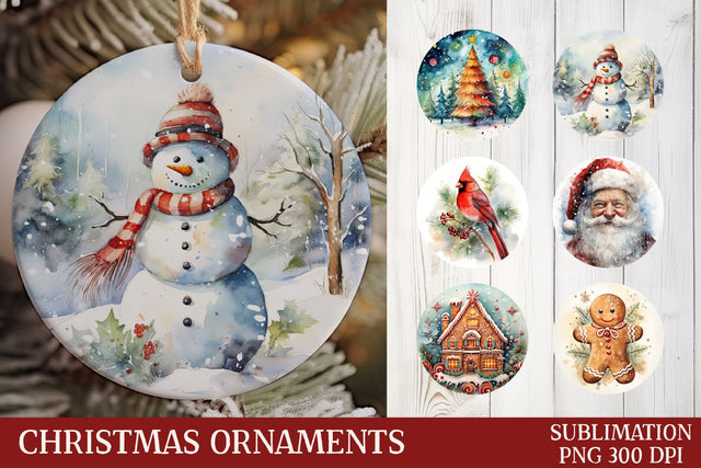 Christmas Ornament Sublimation Bundle | Christmas Ornaments Sublimation Petunia Digital Design 