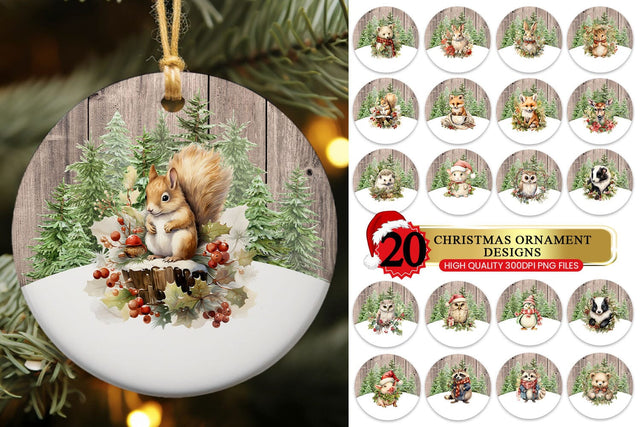 Christmas Ornament Sublimation Bundle | Cute Animals Sublimation BijouBay 