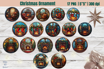 Christmas Ornament Sublimation Bundle| Stained Glass Sublimation Helga Art 
