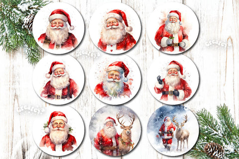 Christmas ornament Sublimation Bundle Watercolor Santa Christmas Owl PNG Sublimation Createya Design 