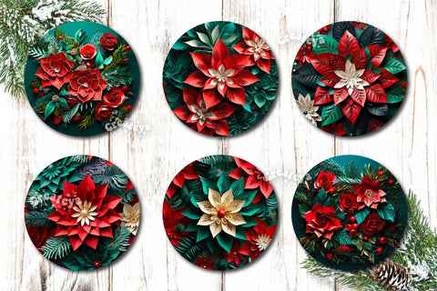 Christmas ornament Sublimation Bundle Watercolor Sublimation design Snowman Baby Animals 3D Flowers PNG Sublimation Createya Design 