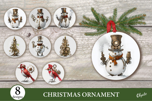 Christmas Ornament Sublimation. Steam Punk Christmas Bundle Sublimation Olga Terlyanskaya 